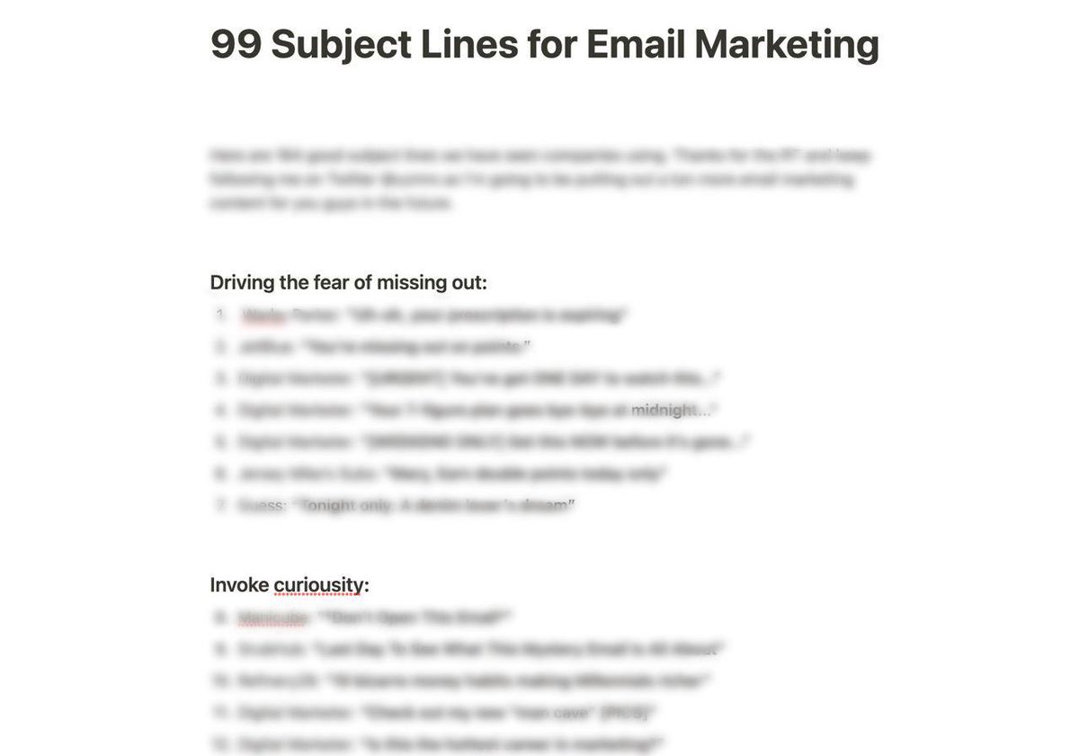 umzrs's tweet image. My agency has made $22M+ for our Ecommerce clients with Email/SMS

I just created a PDF with 99 subject lines that have helped us achieve this

Your favourite guru would charge $200 for this

Like, RT and Comment “send” and I'll DM it to you

(Must be following)