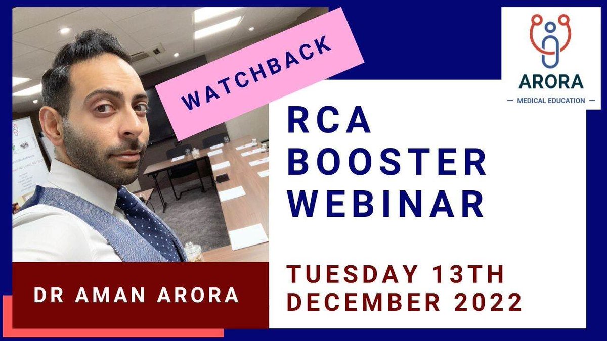 🙋‍♂️🙋‍♀️ If you're preparing for MRCGP RCA in 2023, watch back our recent Booster Webinar for sample cases… youtu.be/ZiHQYYs_6b4

👉 Don't forget to use coupon aroravideo10 for 10% off any RCA course or resource: aroramedicaleducation.co.uk/mrcgp-rca/

#CanPassWillPass #PassRCA #MRCGPRCA #RCA