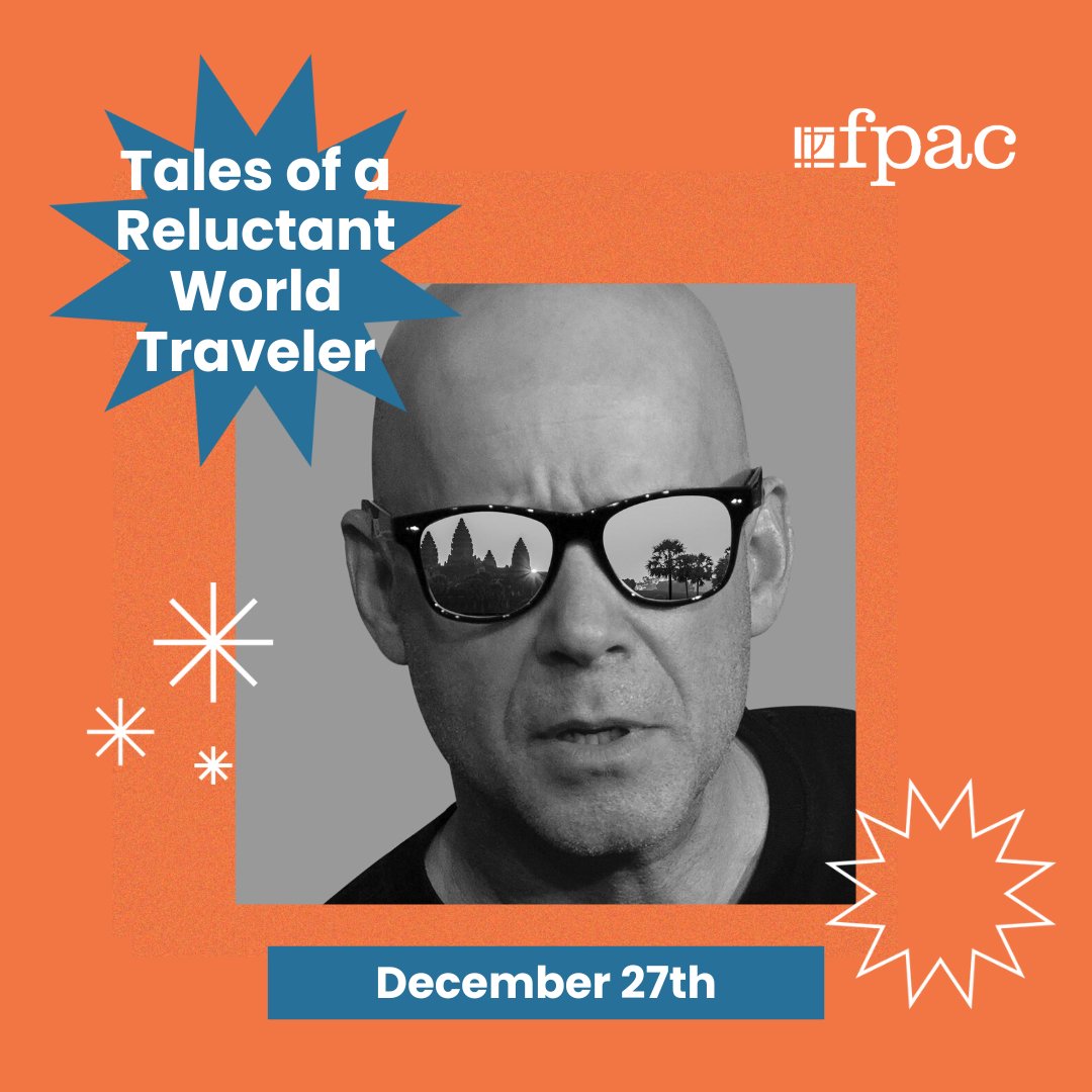 Fortpointarts's tweet photo. FPAC Pop-Up Fringe Festival “Tales of a Reluctant World Traveler” with Randy Ross – Tue., Dec. 27th, 7-9pm – RSVP https://t.co/TTL6ud1oLR https://t.co/ZPgeh5uQJm
