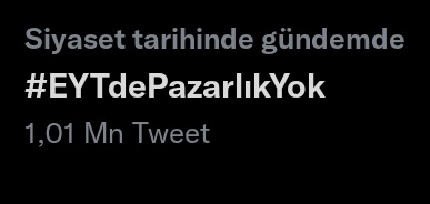 EYTLEVENTATACA1's tweet photo. 📌Veeeeeeeeeeeeeeeeeeeeee
📌1.000.000 Tweet 💪💪💪💪
📌BİR MİLYON TWEET 💪💪💪

📌Teşekkürler EYT  👏👏
📌Teşekkürler Kaderdaşlar 👏👏
📌Teşekkürler arkadaşlar 👏👏
📌Hepiniz sağolun varolun 🙏🙏
📌🚀🚀🚀🚀leri yakalayın 👀😎
📌#EYTdePazarlıkYok https://t.co/couOmSNBUu