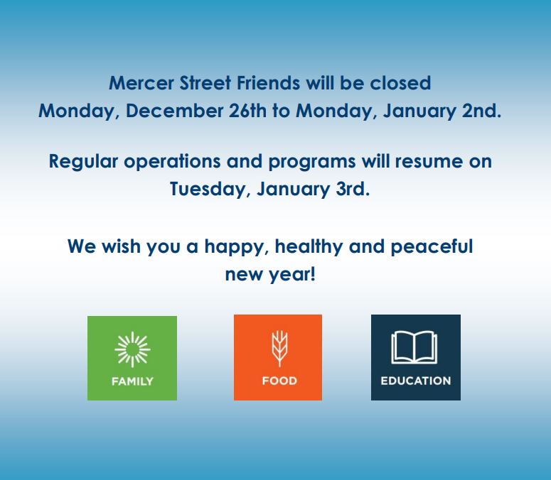 We will be closed Monday, December 26th to Monday, January 2nd. May you have a happy and peaceful holiday season!