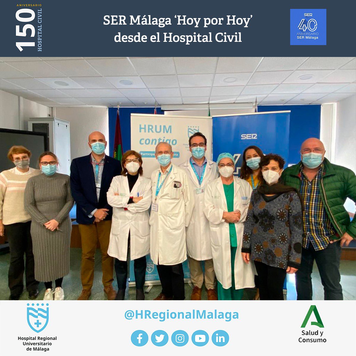 HRegionalMalaga's tweet photo. 📻📡🔴 Durante la emisión en directo del programa especial de @SER_Malaga 'Hoy por hoy' con motivo del #150HCivil hemos conocido más sobre la figura del Dr. Gálvez y del funcionamiento de nuestra #UTCA, que atiende a pacientes de las provincias de Andalucía Oriental. https://t.co/az0aliXJJZ
