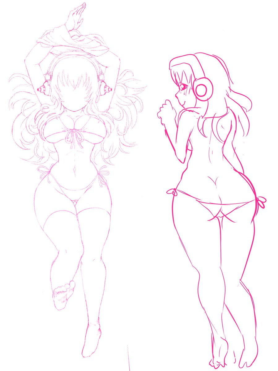 soulyarts's tweet photo. Drawing a Super Sonico body pillow design! Let me know what you think so far! (still a rough sketch) #sonico #supersonico #anime #fanart https://t.co/sKQk5Ld8hw