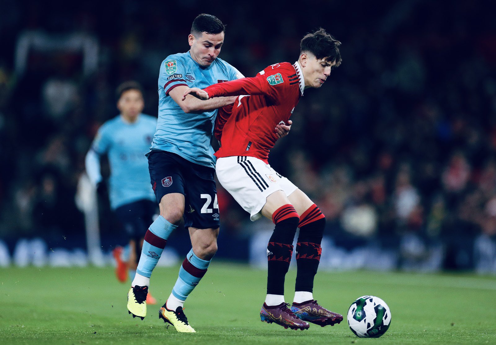 Alejandro Garnacho in action for United against Burnley at Old Trafford.