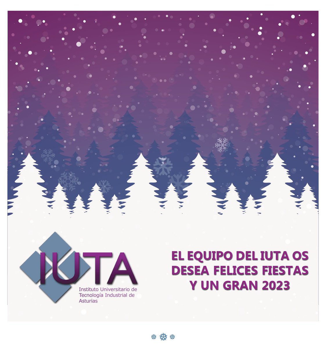 🥳 El equipo del <a href="/IUTA_Uniovi/">IUTA</a> os desea felices fiestas y un gran 2023. 

#Uniovi #FelicesFiestas