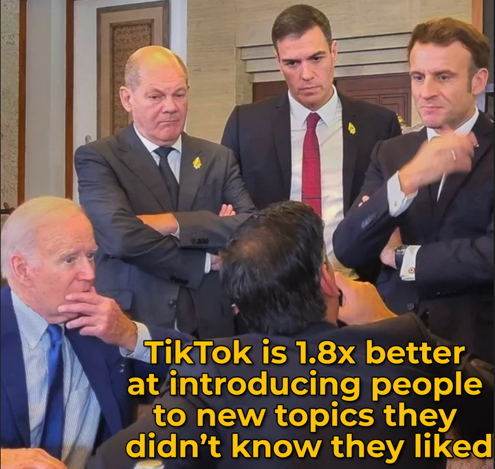 ArtemDessi's tweet image. TikTok is 1.8 times more likely than traditional social platforms to introduce people to new topics they didn’t know they liked
#tiktok #tiktokalgorithm #shortformvideo #shortformcontent #videocontentmarketing #contentmarketing #contentmarketingtips