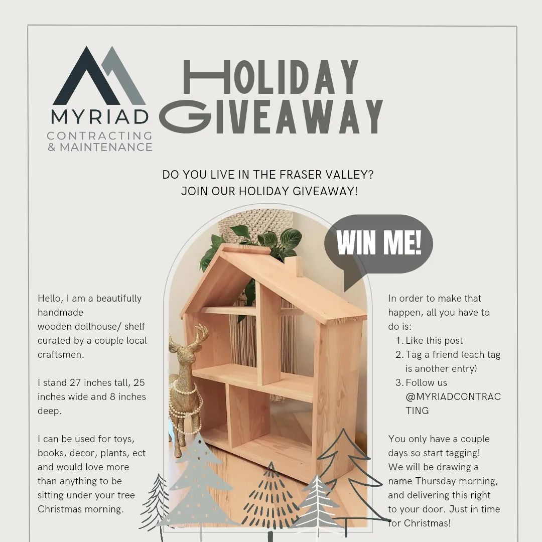 ONLY 2 DAYS LEFT TO ENTER!

Im giving away this Dollhouse!

Enter now to win it for Christmas!

instagram.com/p/CmXUSRqSN_i/

#Abbotsford #BritishColumbia #Canada #Christmas #FraserValley #Giveaway #langleybc #Chilliwack #Dollhouse #ChristmasGift #ChristmasGiveaway