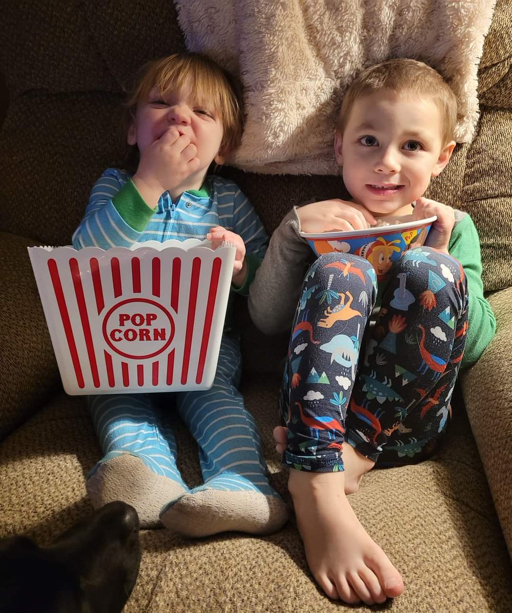 Movie night for the grandsons