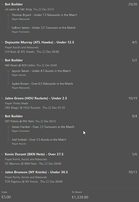 SportsStatLive's tweet photo. 266/1 #NBA #Player props Lotto Obvo playing smaller multis and bigger singles as per .

$5 Returns $1,339

GL https://t.co/usRGagQzfw