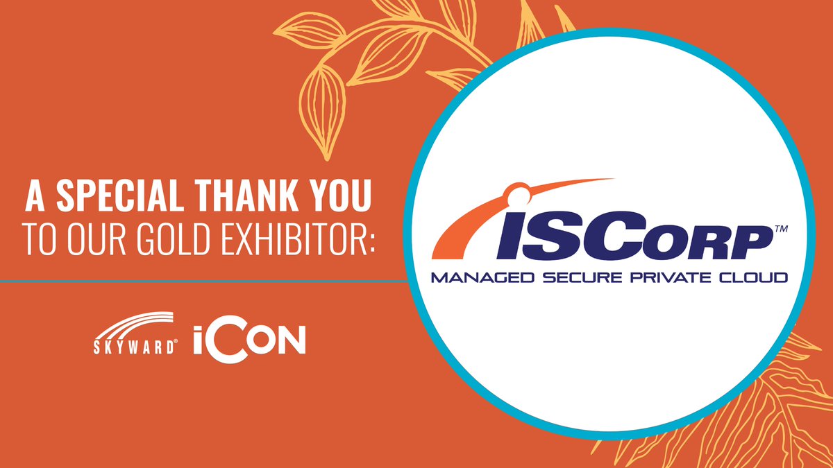 SkywardiCon's tweet image. We’re excited to announce that #ISCorp is a Gold Exhibitor for #SkywardiCon2023! As a leader and innovator in private cloud management, districts around the world keep their student records safe and accessible.

Thank you for your support!

Learn more at iscorp.com.
