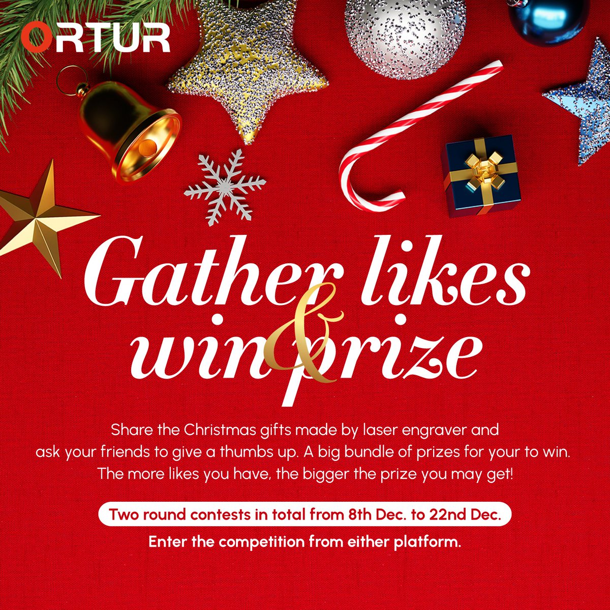 We received some reports from users. Ortur needs to make a statement about #orturchristmas.

Any cheating is abhorrent to us, and any unfair competition behaviour is a trampling on the efforts of the staff and other contestants!  Welcome to report!

Ortur wants to be better！