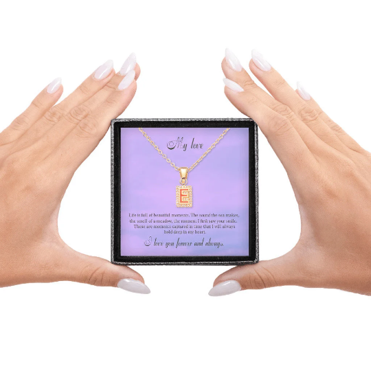 basknova's tweet image. Valentine's day Gift for your love - An awesome initial letter 18K Gold necklace with a lovely message card #InitialLetter #LetterNecklace #ValentineGift