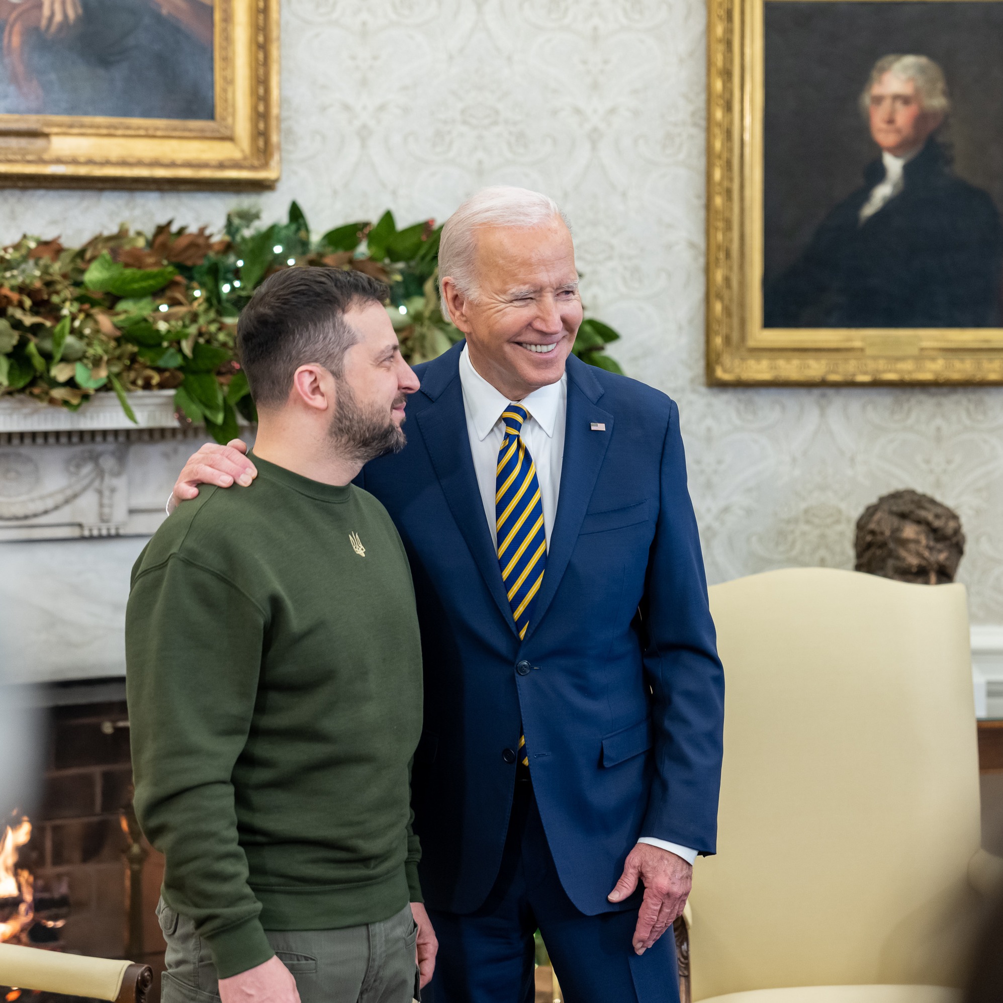 Volodymyr Zelensky with Joe Biden