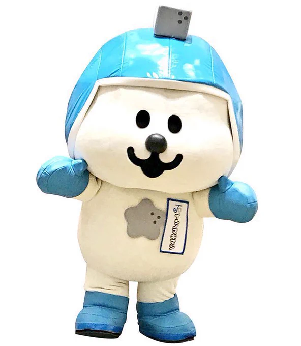 Ishinomakiman, a white dog who transforms into a superhero when excited, is a mascot for Ishinomaki City. 