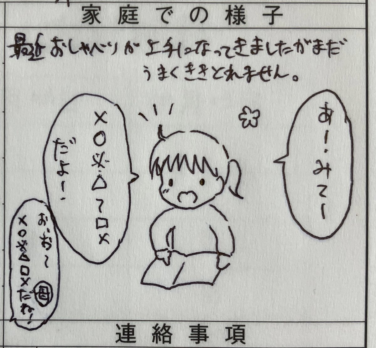 最近の連絡帳🗒ᝰ✍🏻
 #みーちゃん育児日記 