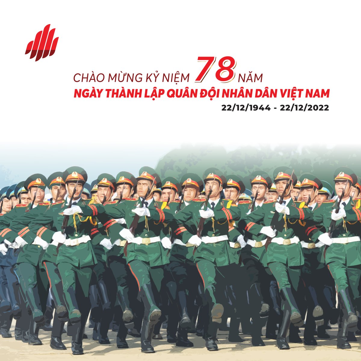 Long_An_Port's tweet photo. Chào mừng Kỷ niệm 78 năm Ngày thành lập Quân đội Nhân dân Việt Nam 
(22/12/1944 - 22/12/2022)

Celebrate the 78th founding anniversary of Vietnam People's Army
(22/12/1944 - 22/12/2022)

#LongAnInternationalPort
#ngaythanhlapquandoinhandanvietnam https://t.co/XDASAIuT6Y