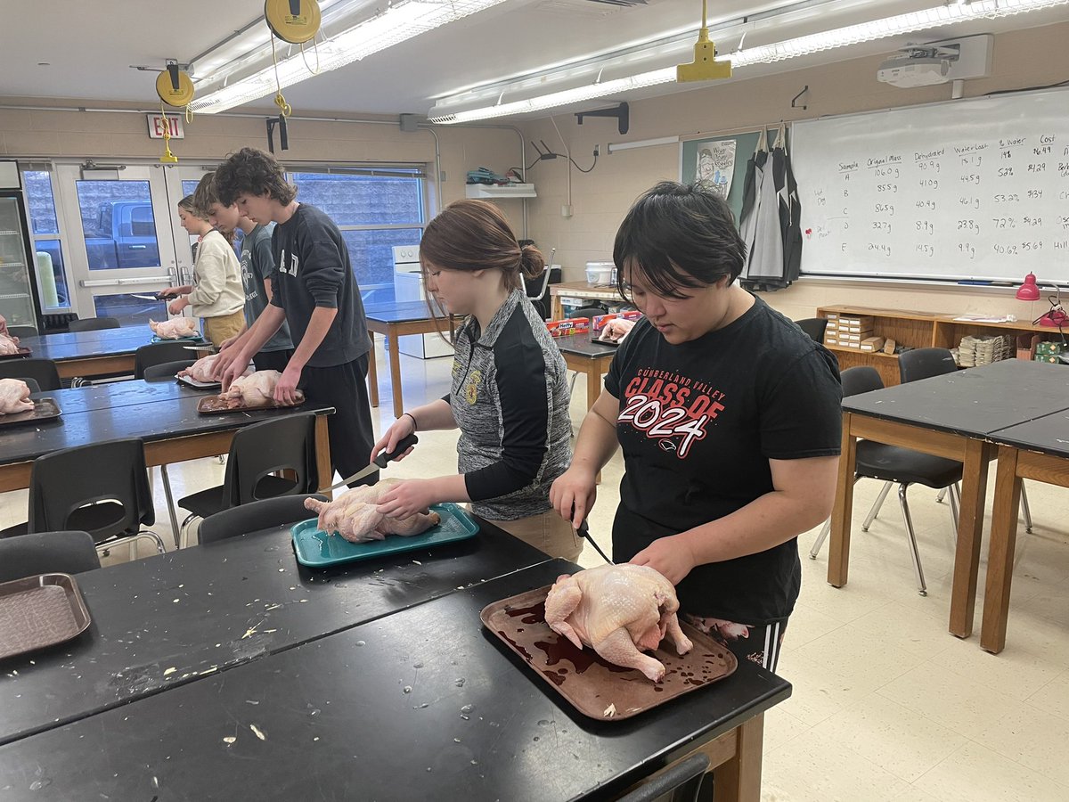 DJR_131's tweet photo. It is time for our annual chicken processing days! 🐔🐓🍗
Huge thank you to Tim Moyer for teaching our #AnSci and #FoodSci students the process of eviscerating and cutting the chicken into retail cuts!
Thankful for great community partners! #TeachAg https://t.co/9yP29CLoyX