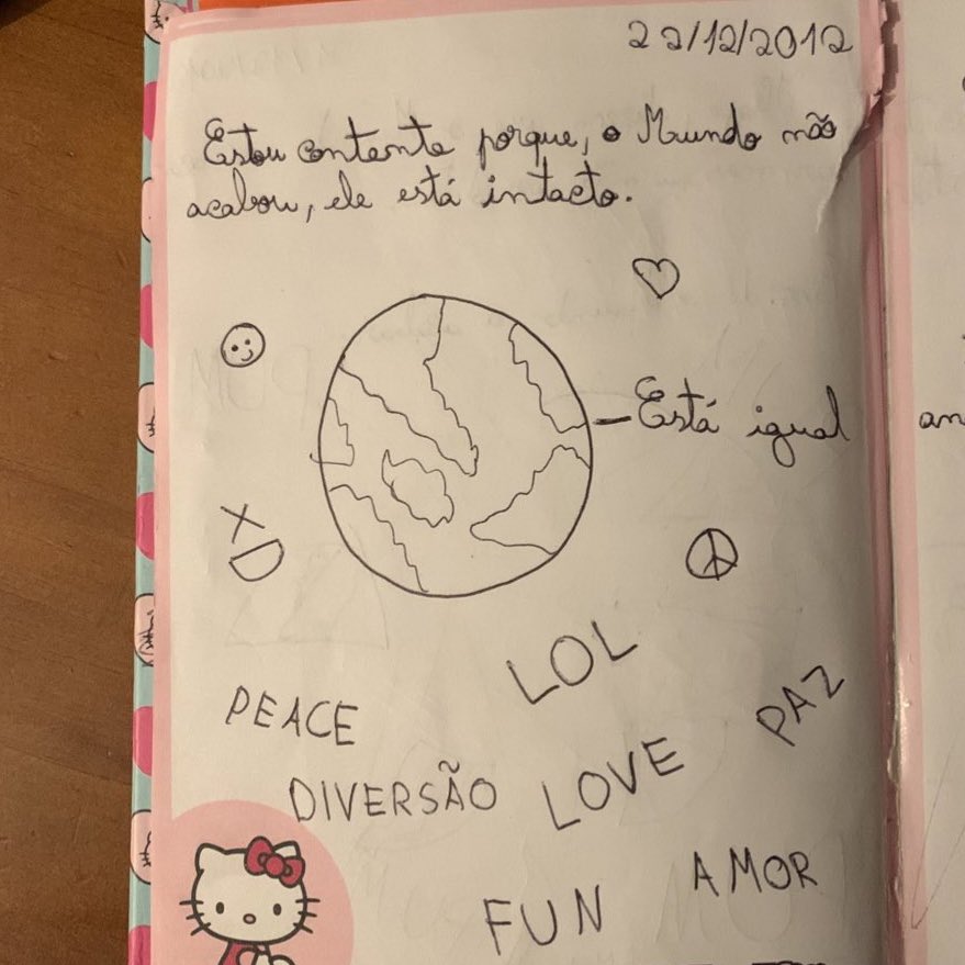 há 10 anos atrás escrevi isto no meu diário