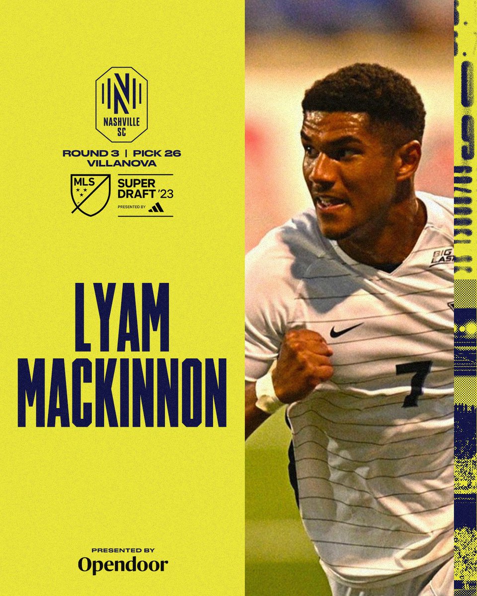 With the 84th pick in the 2023 #SuperDraft pres. by 
<a href="/adidasfootball/">adidas Football</a>, we've selected forward Lyam MacKinnon from <a href="/NovaMSoccer/">Villanova Men's Soccer</a>