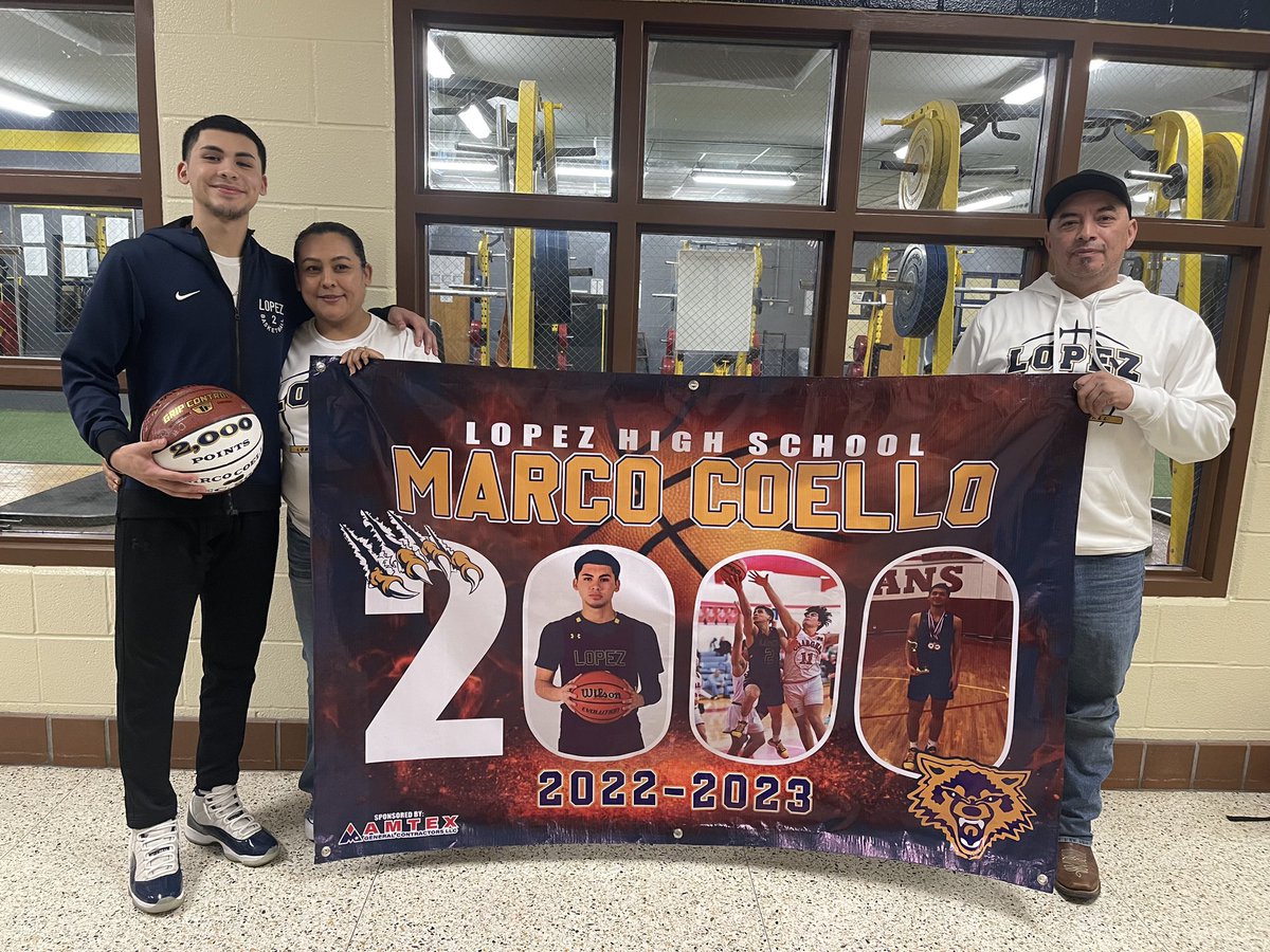 lopezlobosboybb's tweet photo. A huge congratulations to our LOBO Marco Coello for reaching the scoring milestone of 2,000  points. We are very proud of you and all of your hard work. Continue leading by example! https://t.co/fNkjIwuGh7