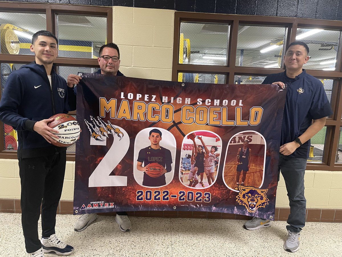 lopezlobosboybb's tweet photo. A huge congratulations to our LOBO Marco Coello for reaching the scoring milestone of 2,000  points. We are very proud of you and all of your hard work. Continue leading by example! https://t.co/fNkjIwuGh7