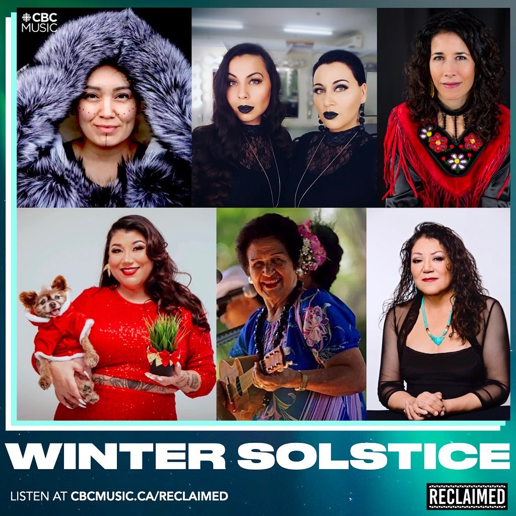 Happy Winter #Solstice! ❄️✨ Celebrate the shortest day and longest night of the year with Indigenous music for the solstice and holiday. Ft. <a href="/celeighcardinal/">Celeigh Cardinal</a> <a href="/piqsiq/">PIQSIQ_music</a> <a href="/andreamenard/">Andrea Menard</a> @rhonda_head <a href="/beatrice_deer/">Beatrice Deer</a> &amp; more. Tune in: Wednesday, 6pm <a href="/CBCMusic/">CBC Music</a>