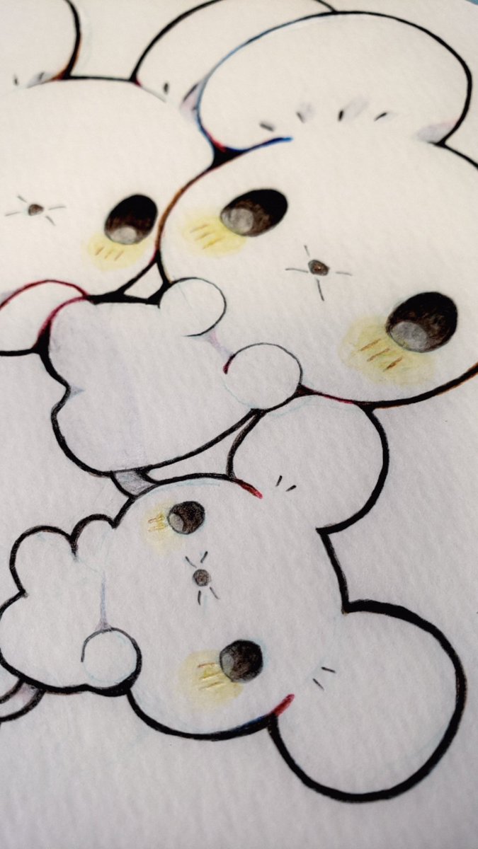 イッカネズミ「アナログ色鉛筆イッカネズミ 」|白〇(いないよ)のイラスト