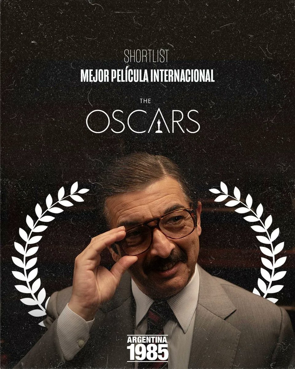#Argentina1985 entra en la lista de quince películas prenominadas al Oscar como mejor film internacional. Mil gracias. 🇦🇷