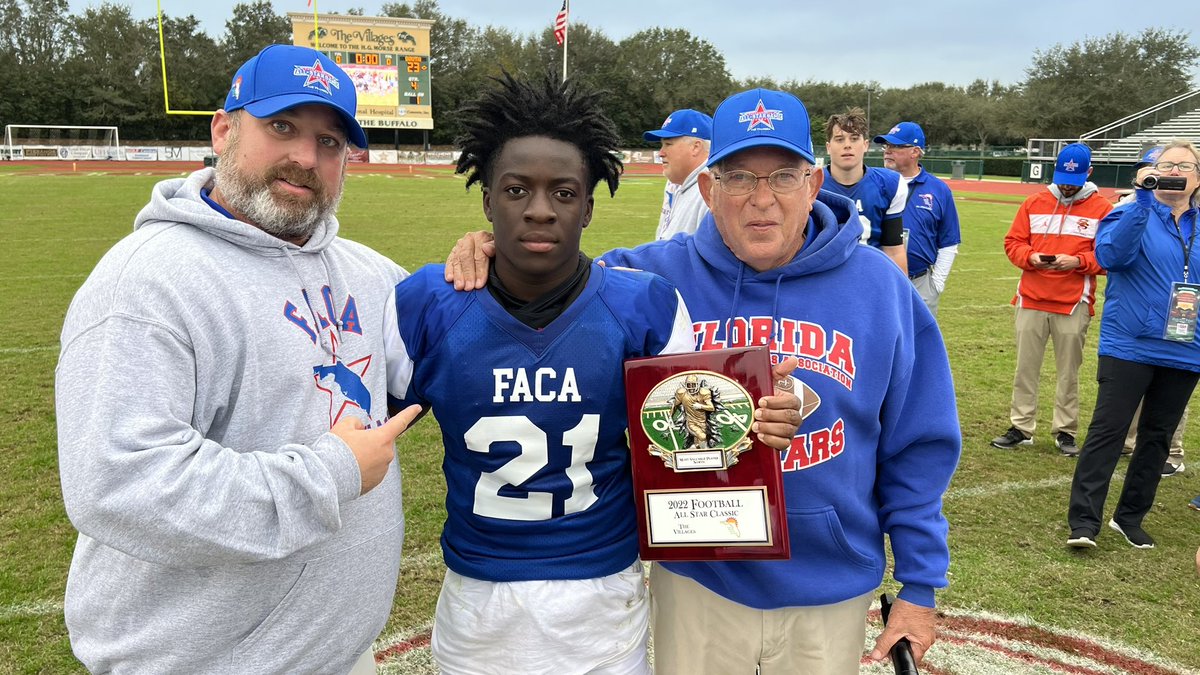 NO SURPRISE HERE FOR WILDCAT FANS. 

NORTH OFFENSIVE MVP FOR THE 67TH ANNUAL FACA NORTH-SOUTH ALL-STAR CLASSIC:

RB Cam Smith of Baker County. 

Congratulations Cam. Continuing to make Baker County proud!!