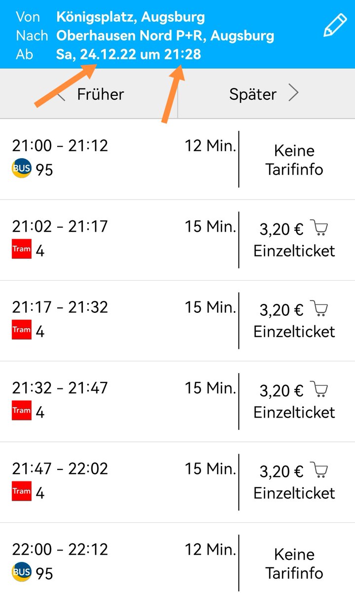vtrefnyak's tweet photo. @swaVerkehr @stadtaugsburg Frage zu swa Linien.  Die App avv.mobil zeigt, dass die Straßenbahnen am Abend des 24. Dezember nach 19:00 Uhr fahren https://t.co/UgCjwax10a