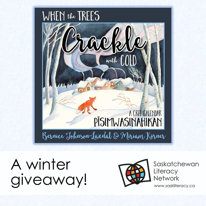 Happy #FirstDayOfWinter! To celebrate our coldest season, we're giving away copies of ‘When the Trees Crackle with Cold: A Cree Calendar,” by Bernice Johnson-Laxdal and Miriam Körner. Like this post, share what your #family likes to do in winter, and you could #win!
#SaskLiteracy
