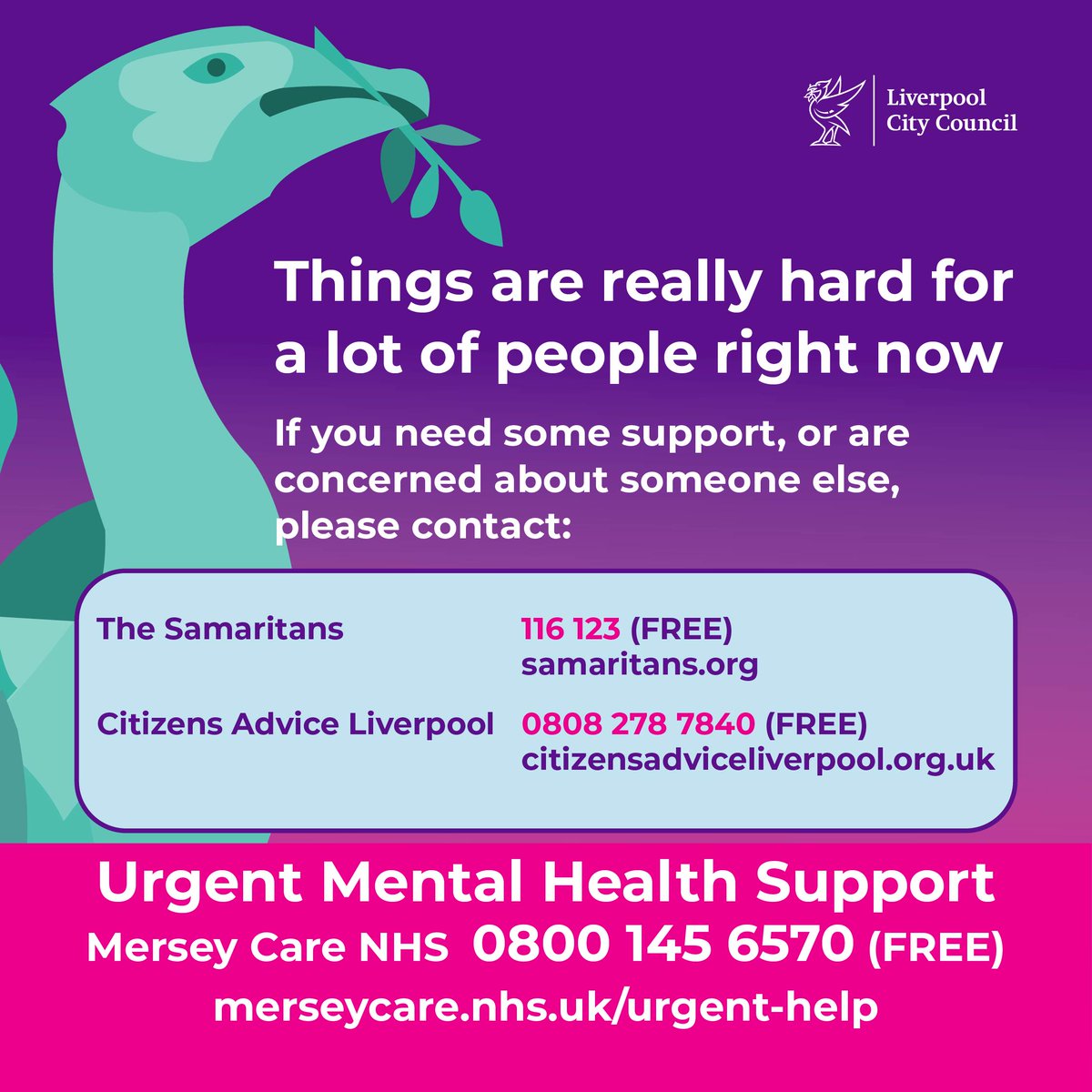 We know the festive period can be tough for some people.

Remember help and support is available if you're struggling.