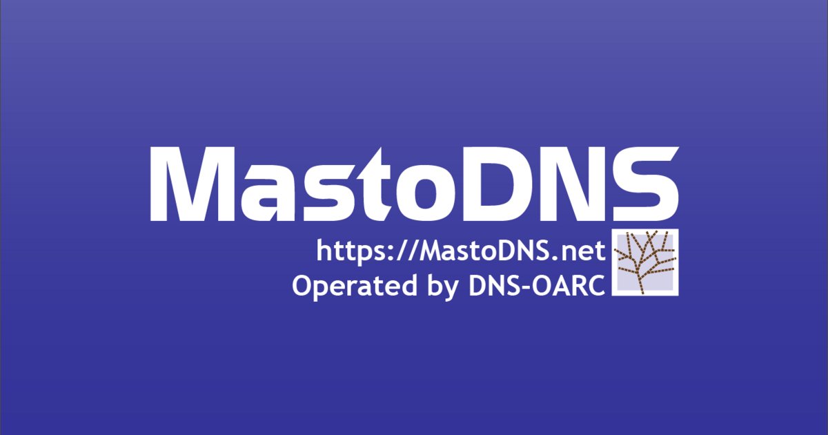 One more social media platform. <a href="/dnsoarc/">DNS-OARC</a> have the first #DNS community #Mastodon instance running.  Staff-only for a short while as we finish getting organized .. it'll be opening up for community registration in short order. MastoDNS.net

#LoveDNS #DNSOnMastodon ^DB