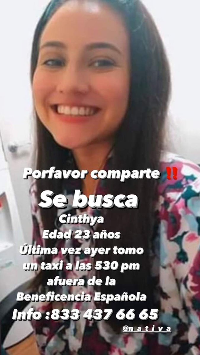 hate_senseii's tweet photo. Caso de Tampico, Tamaulipas.

No estamos completas ¡Nos falta CINTHYA 💜!

Compartan,por favor 🙏🏻 ❗❗ https://t.co/JyadLo4AZS