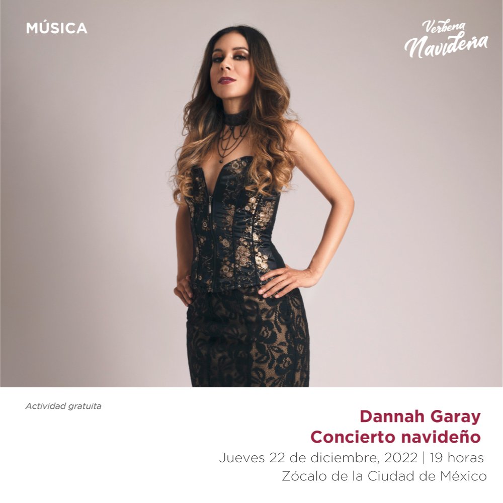 La cantante y compositora de jazz <a href="/dannahgarayjazz/">Dannah Garay</a>, autora de uno de los mejores discos del 2018 y galardonada con el “Sol de Oro” por el Círculo Nacional de Periodistas, se presenta este 22 de diciembre en la #VerbenaNavideña del Zócalo capitalino. 

19 horas
#EntradaLibre