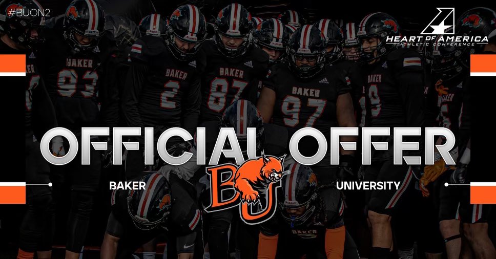 ZaneHall_'s tweet photo. Blessed to receive an offer from Baker University!⚫️🟠 @BakerU_Football @RonLitchfield @natep_28 @Coach__Bennett @CoachRuss85 @JasonThoren @osffbc #BUon2 https://t.co/D03h5B7D9o