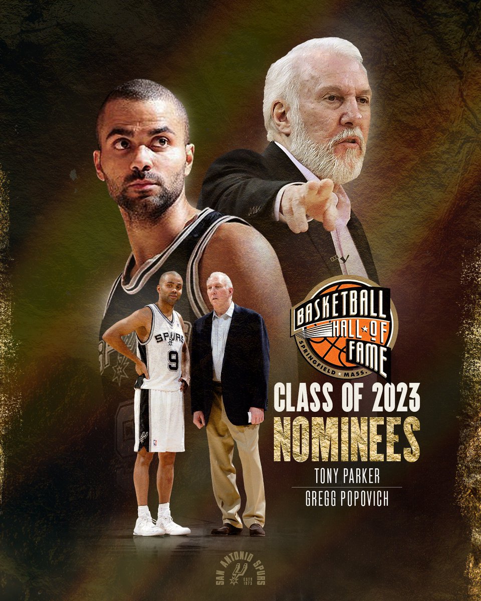 RT @spurs: Tony Parker and Gregg Popovich have been selected as nominees for the @Hoophall Class of 2023!

#PorVida https://t.co/AUIGjiMJGM