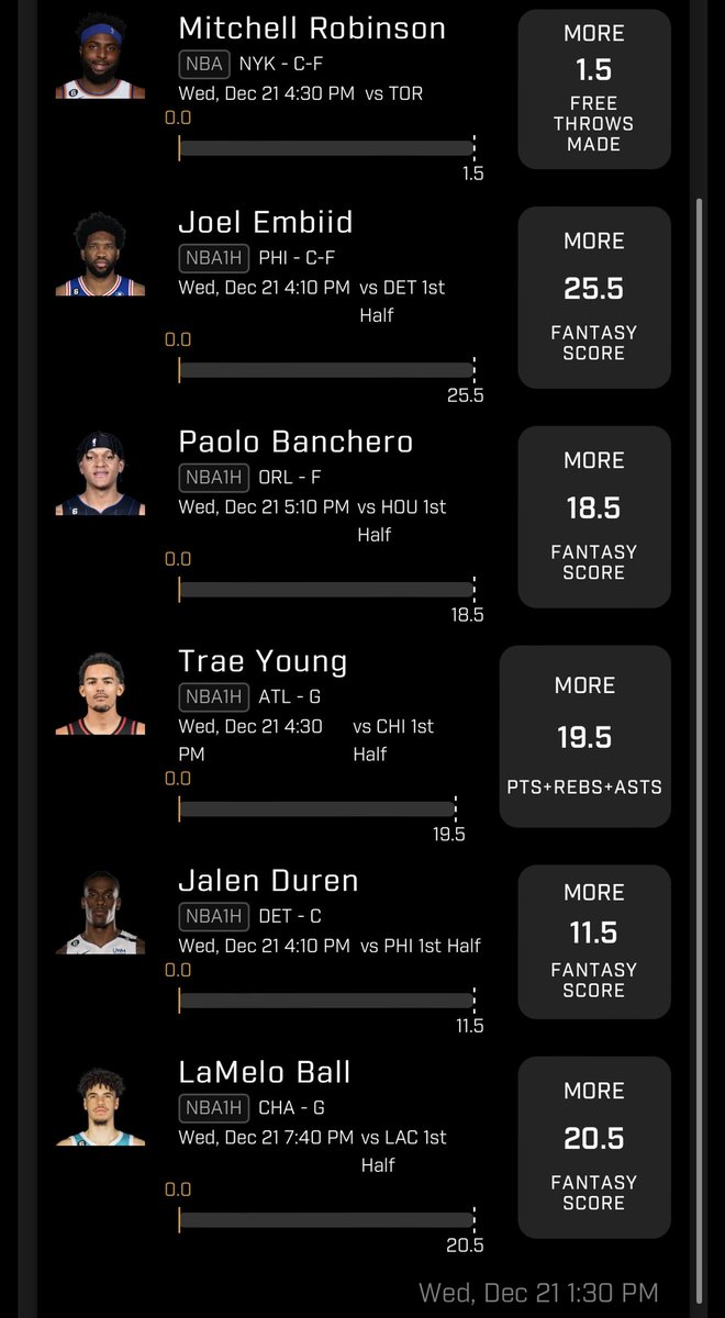 elibasket10's tweet photo. 12/19 

NBA Free Redemption SLIP 🏀

6 Picks Flex for the 💰 

Let’s Find Out How This One Goes…

🫡🎅🏾 Happy Holidays 
#PrizePicks #EliBballPicks #NBA #GamblingTwitter #DFS #SixPick https://t.co/VTf35CYeHs