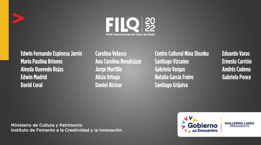 Creatividad_Ec's tweet photo. 📚🎉Felicitamos a las editoriales y autores/as presentes en la #FILQ2022, cuyos proyectos son ejemplo exitoso del fomento público a las artes y la cultura🙌 https://t.co/iQ61i205W2