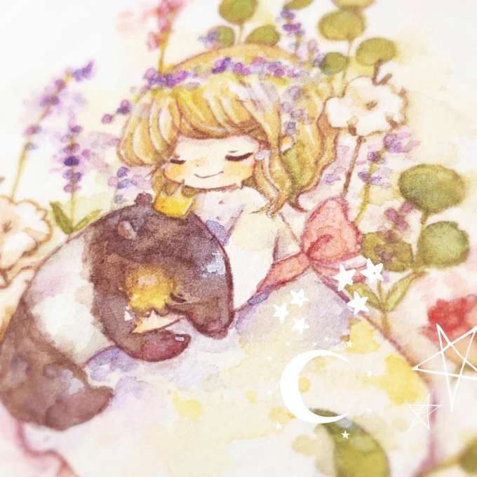 #作品を載せて自分の作品を知ってもらおう見ても思わず笑顔になる、ほっこりするようなそんな作品を日々描いています!!お花と子供と動物さんとお菓子をモチーフにすることがおおいです!透明水彩と水彩色鉛筆を使います目に止めてもらえれば嬉しいです! 