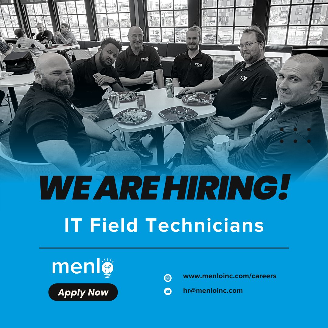 menloinc's tweet image. Put your hands-on technical skills to work! We&apos;re looking for IT Field Techs who can maintain devices, hardware, and software while onsite with clients.Learn more at menloinc.com/careers
#fieldtech #onsitetech #edtech #menlo #kansascity #hiring #techcareer
