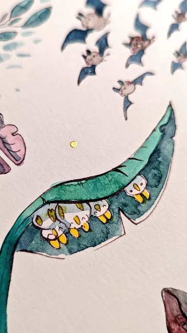 More sparklies. There are 5 character references in there and the others a mix of real bats and imagined bats. 