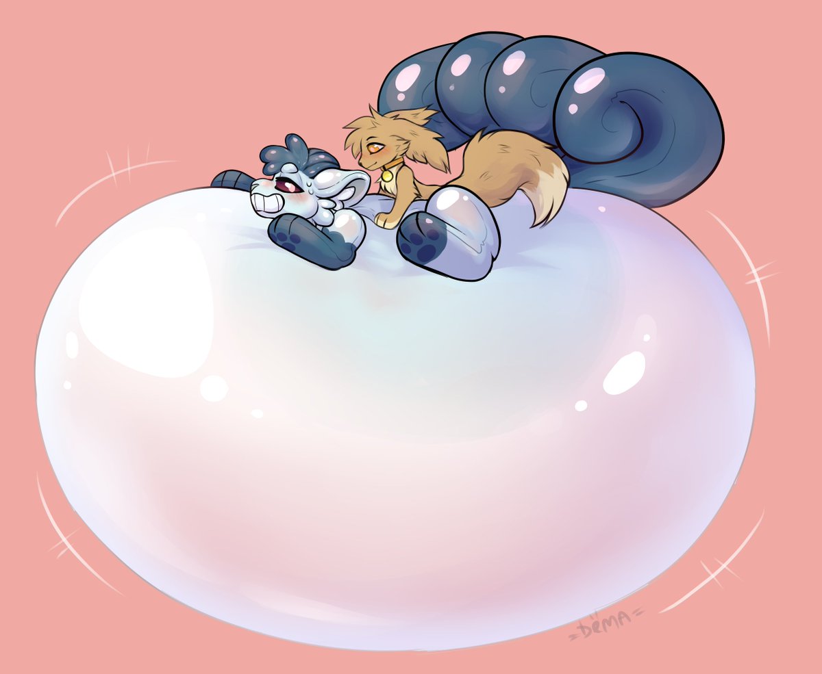 RubyInflation's tweet photo. "Big overinflated friend" comm for @Choco_eevee 

#inflatable #inflation #inflationart #pooltoy #overinflation #popping #furryon https://t.co/oWRs1iTKgd