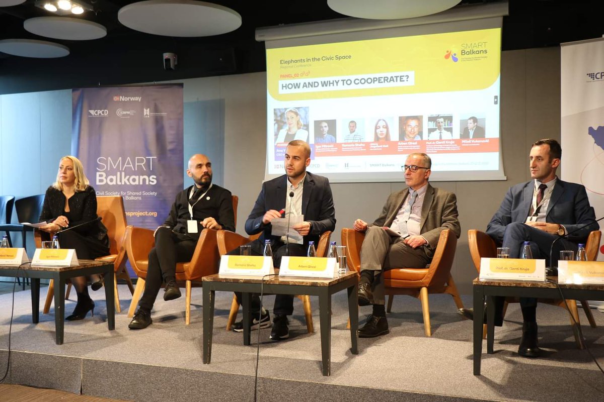 GentiKruja's tweet image. It was a pleasure to participate as a panelist in the regional conference &quot;Elephants in the civic space&quot;, part of @BalkansSmart, financed by the Norwegian Ministry of Foreign Affairs and organized in Podgorica 🇲🇪

🇦🇱🇧🇦🇽🇰🇲🇪🇲🇰🇷🇸 

#ElephantsInTheCivicSpace #SMARTlyConnected