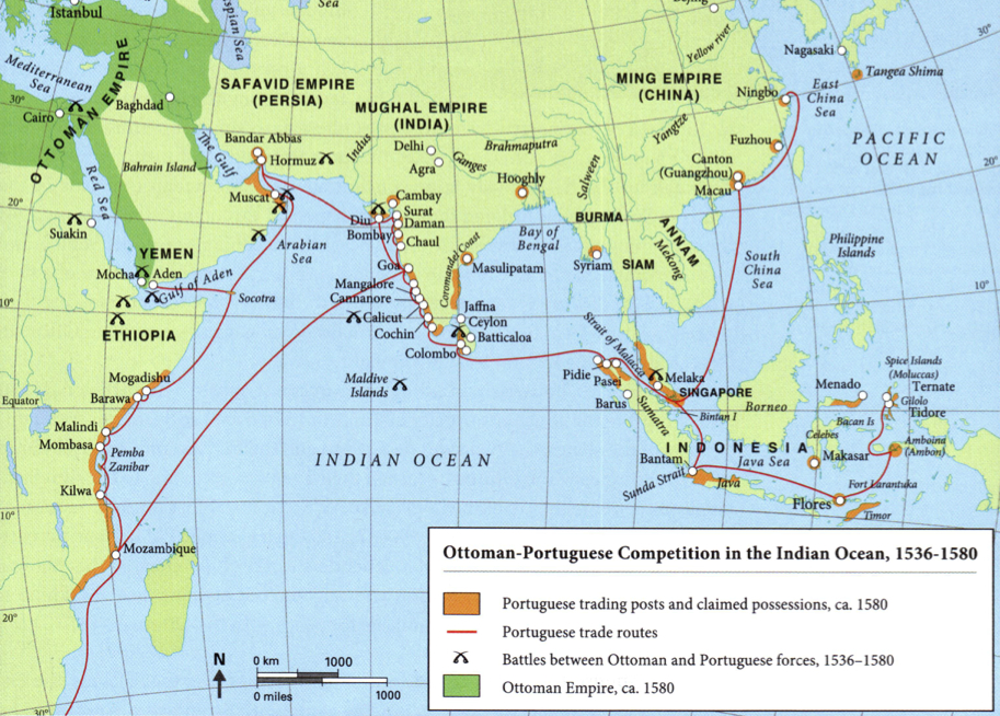 The Portuguese weren't the only new arrivals in the Indian Ocean in the sixteenth century. The Ottomans also established a presence in the Indian Ocean and challenged Portuguese expansion.
#teachhistoryvisually #whapchat #decolonizehistory