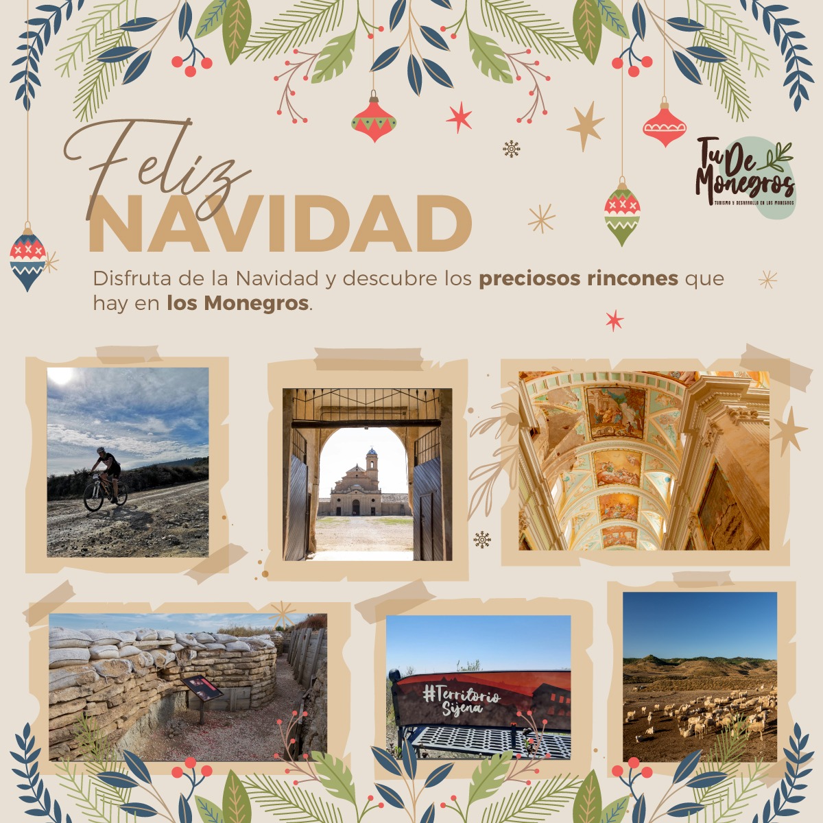 Seguiremos compartiendo paseos, rutas en bici, recomendaciones turísticas y sobre todo mucho amor y respeto por nuestra tierra.

Feliz Navidad, te esperamos en Los Monegros.

#Navidad #monegros