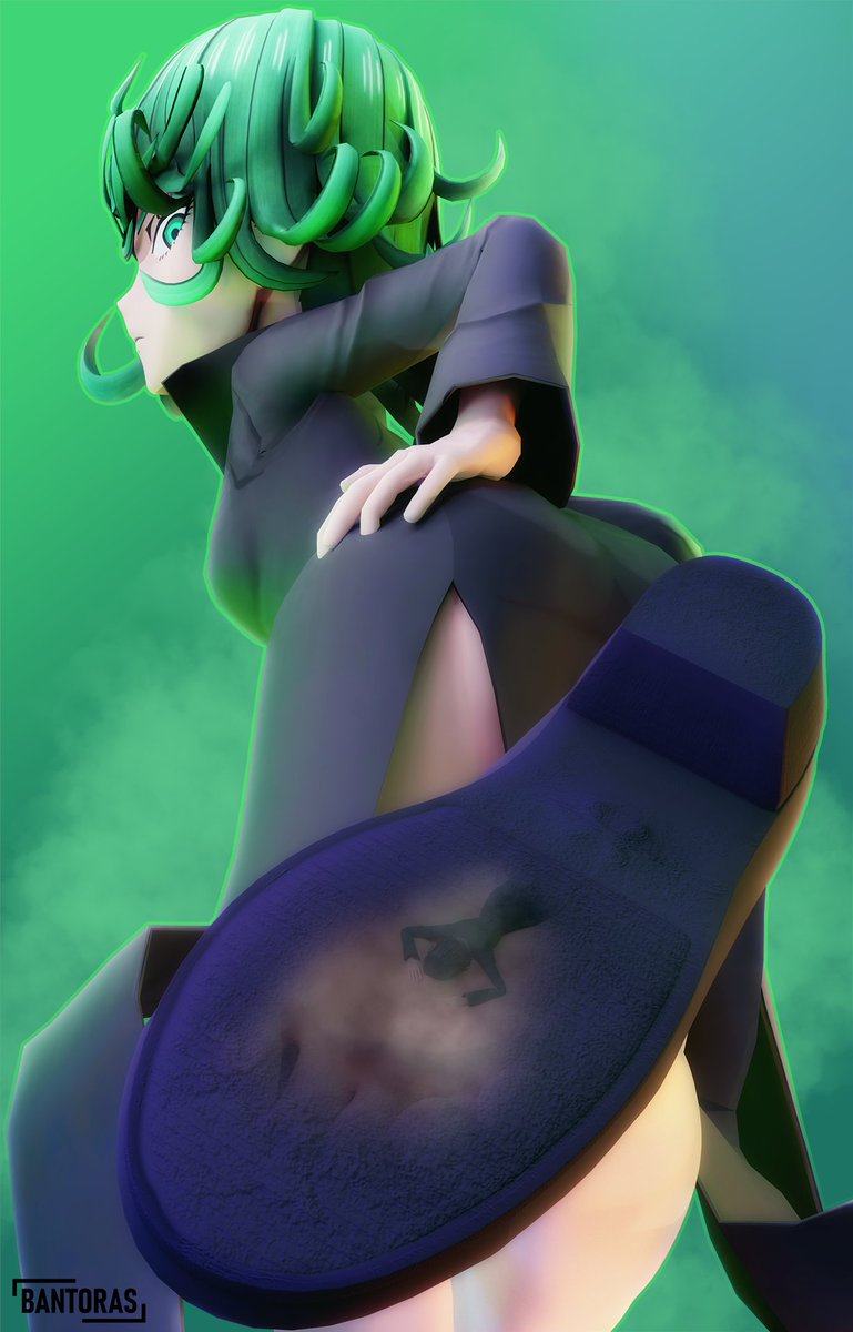 Tatsumaki needs to teach her shrunken sister Fubuki a lesson. She drops the tiny girl in her shoe, after which she taunts her and inserts her foot to seal Fubuki's fate.

"...Finally useful"