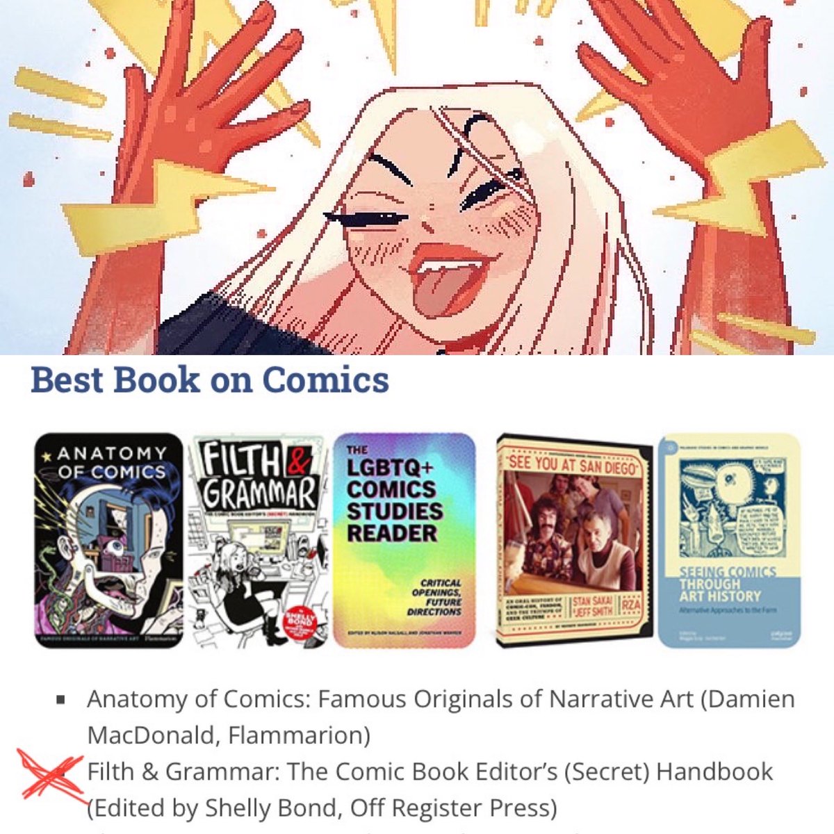 sxbond's tweet photo. 📸Wow! Thx ⁦@brokenfrontier⁩ for the nomination &amp; congrats to all the nominees from #TeamFilth ⁦@imogen_mangle⁩ ⁦@lauraholeillus⁩ #MarkBuckingham ⁦@SofieDodgson⁩ ⁦@pjbond⁩ ⁦@willcud⁩ 
Pls vote👇🏻
https://t.co/7pVyDVW2x3 https://t.co/QylvNlzEEU