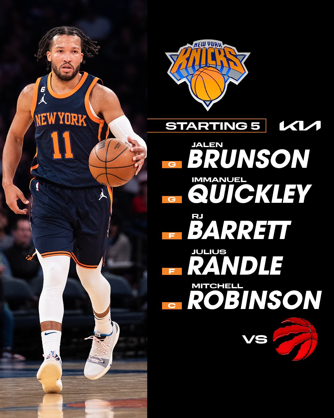 NEW YORK KNICKS on Twitter "Starters for tonight. https//t.co