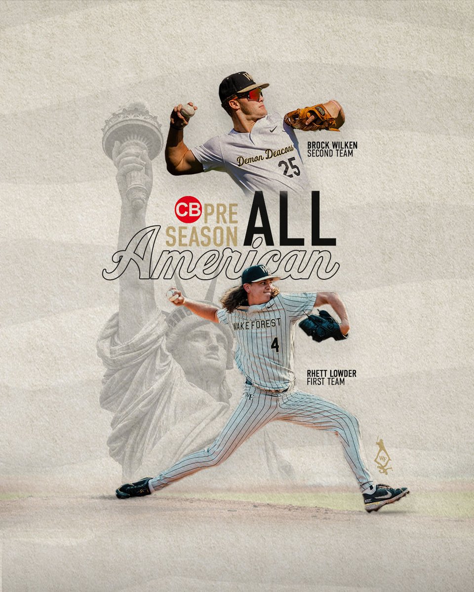 WakeBaseball's tweet photo. ⭐️ @CBNewspaper Preseason All-America ⭐️

🎩 @lowderrhett 
🎩 @B_Wilkes25 https://t.co/esHatdMk7W